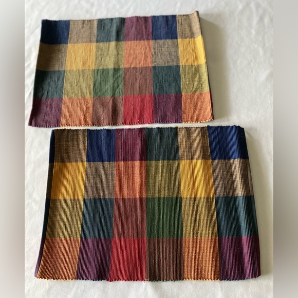 Set of 2 Simons Plaid Placemats - Picture 2 of 5